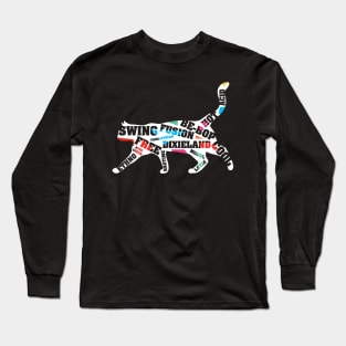 The Funny Jazz Cat Long Sleeve T-Shirt